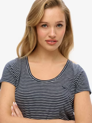 Superdry Studios Scoop Neck T-Shirt, Navy/Optic