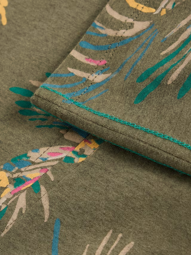 White Stuff Nelly Birds T-Shirt, Green/Multi