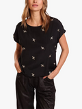 Traffic People Grace Cotton Embroidered Short Sleeve Round Neck T-Shirt