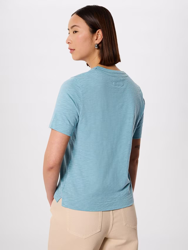 Whistles Rosa Double Trim T-Shirt, Mid Blue
