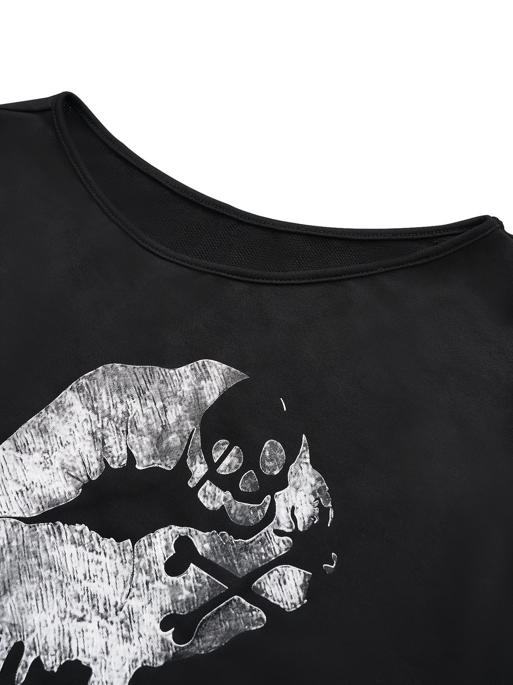 Women's Black Asymmetric Off-Shoulder Sweatshirt with Lip Print