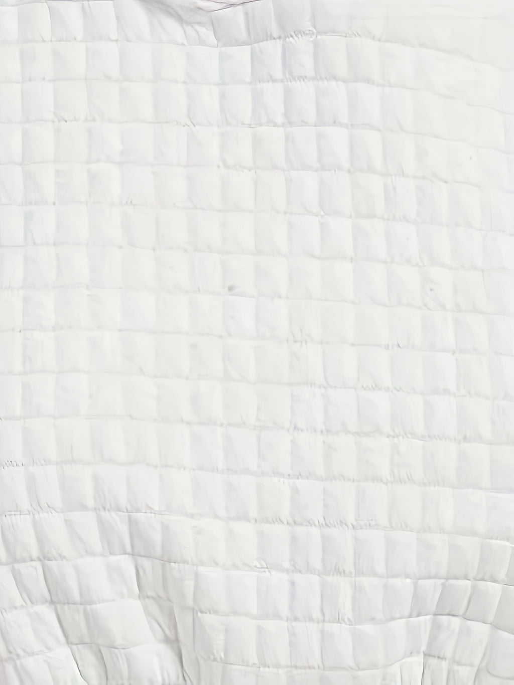 Women's White Quilted Cropped Hoodie with Lace-Up Waist