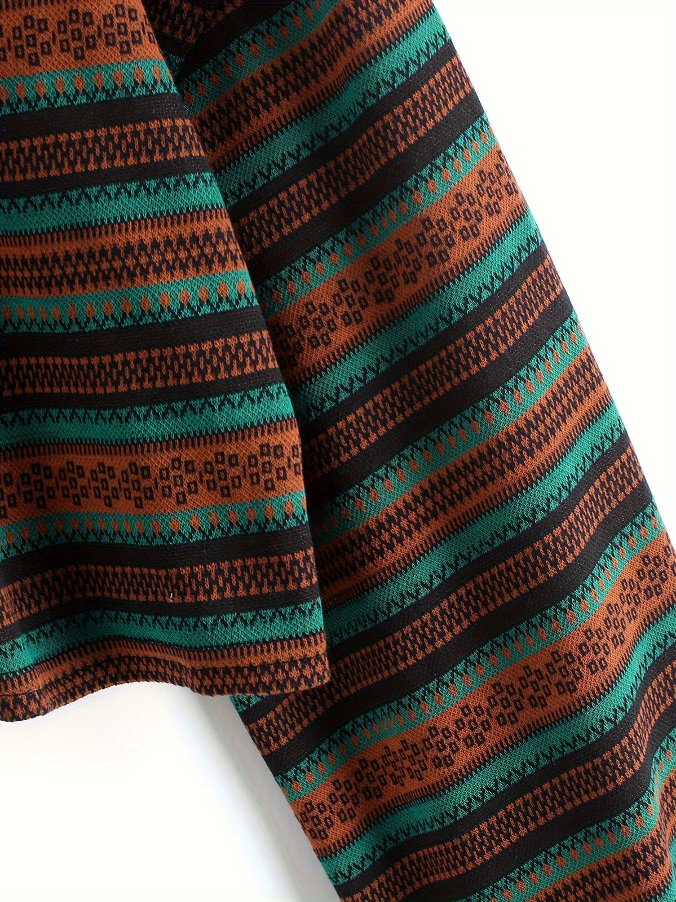 Women's Boho Tribal Stripe Cropped Knit Top