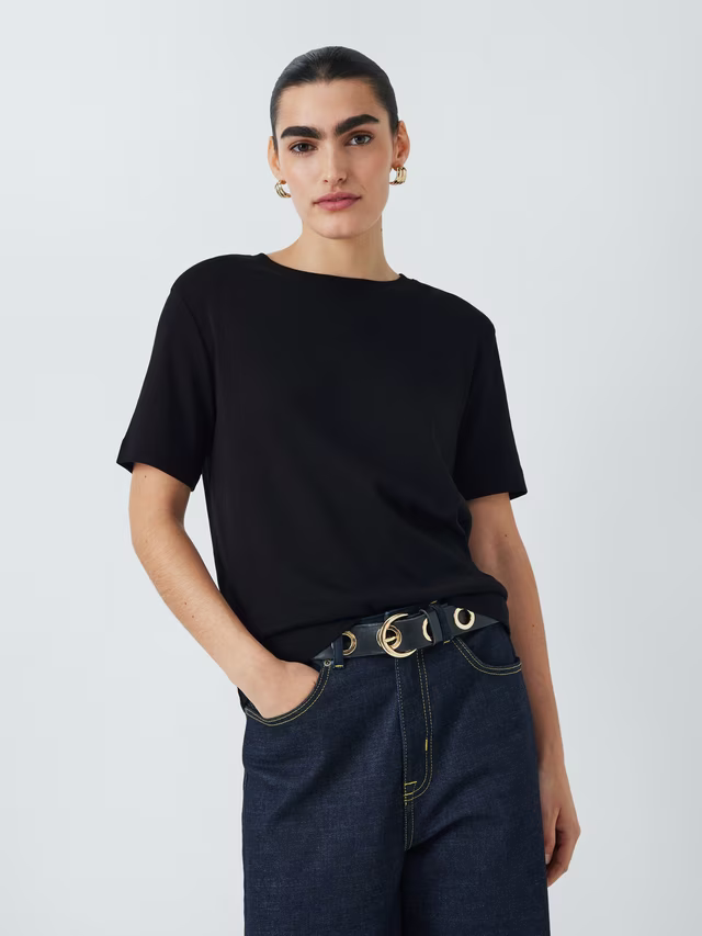 Organic Cotton Short Sleeve Crew Neck T-Shirt, Black