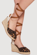Strappy Lace Up Espadrille Wedges