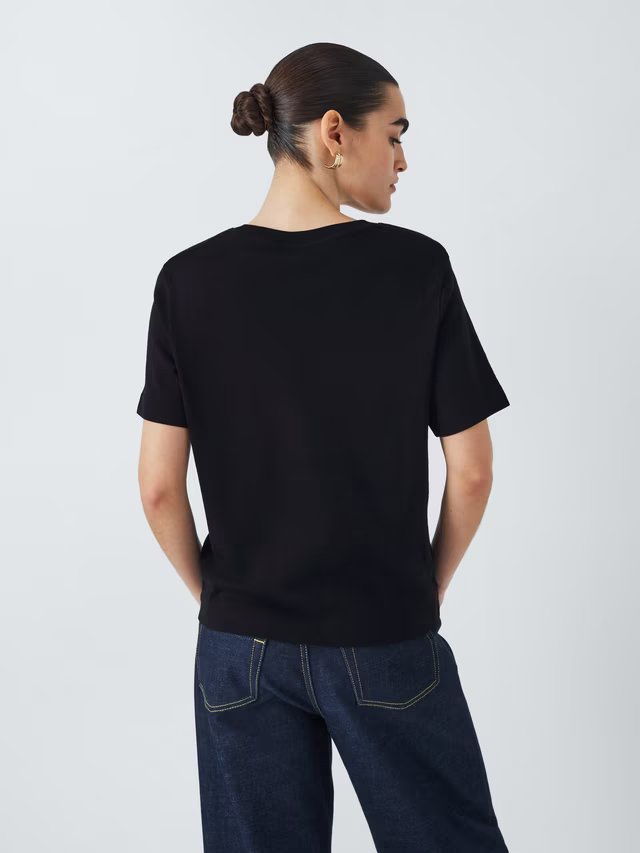 Organic Cotton Short Sleeve Crew Neck T-Shirt, Black