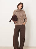 ASOS DESIGN scarf detail relaxed fit multiply jumper in brown
