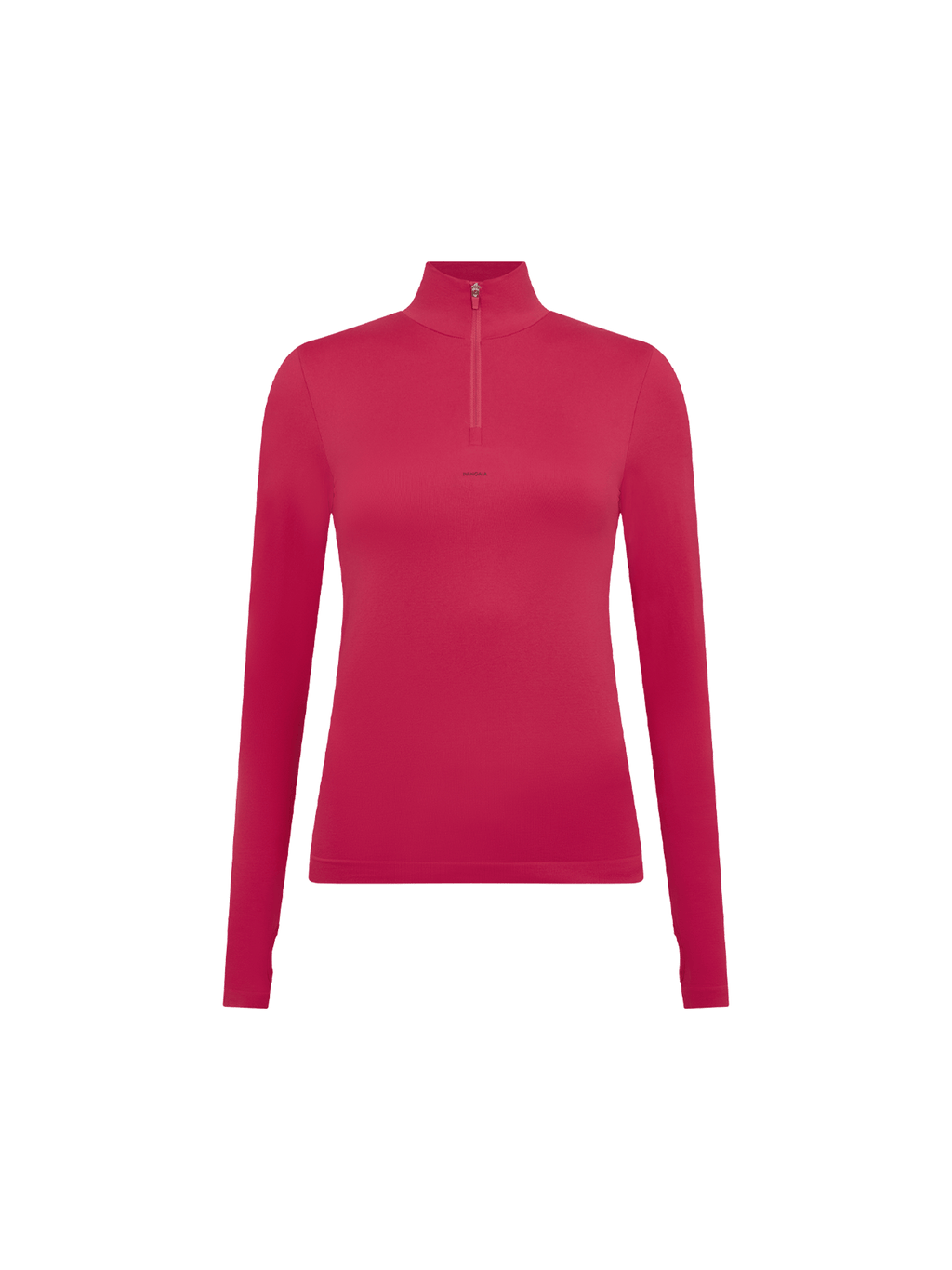 Womens 99% Bio-Based Zipped Long Sleeve Top—Acai Pink