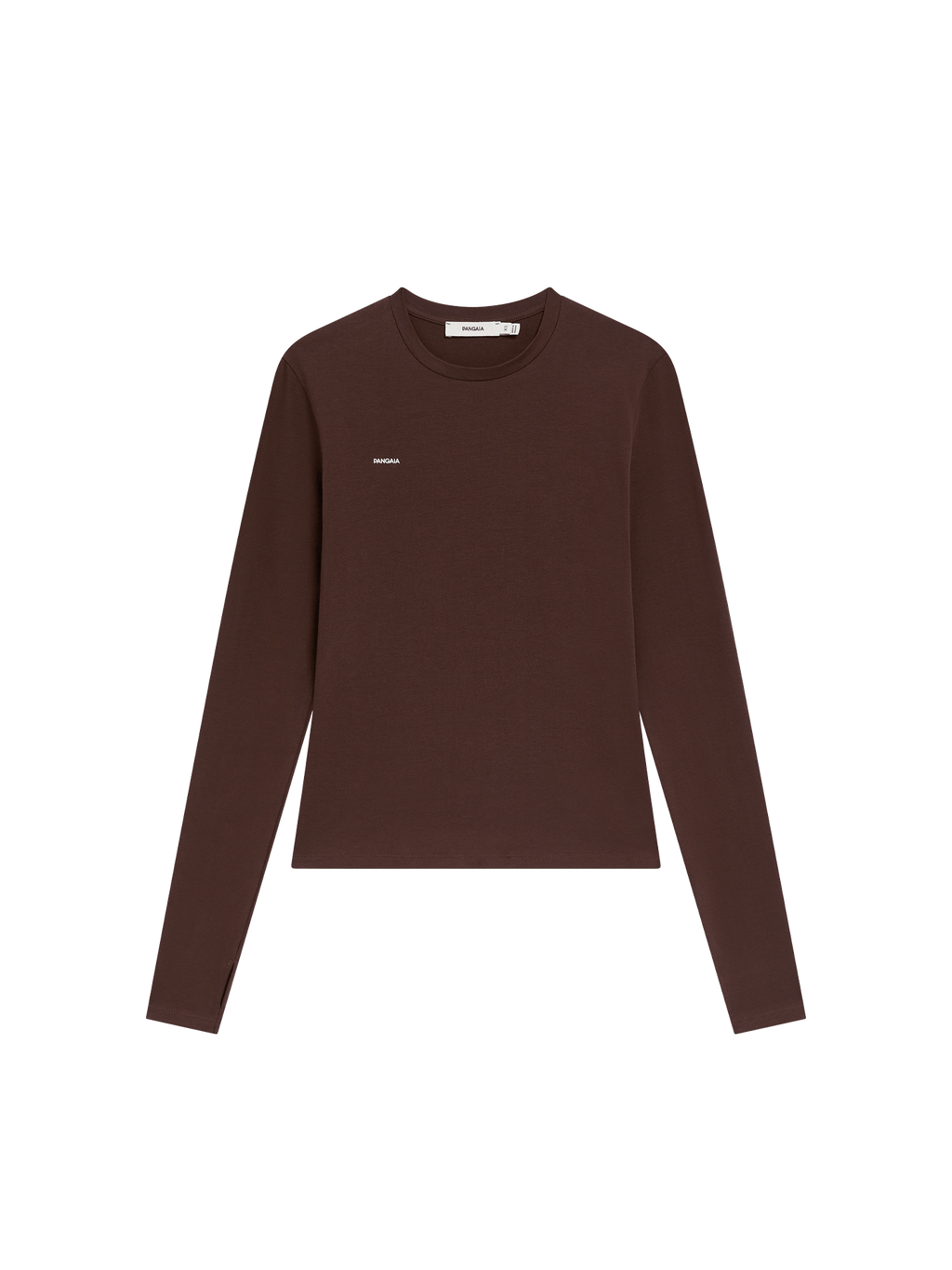 Womens Cotton-Stretch Long-Sleeved Top—Mahogany Brown