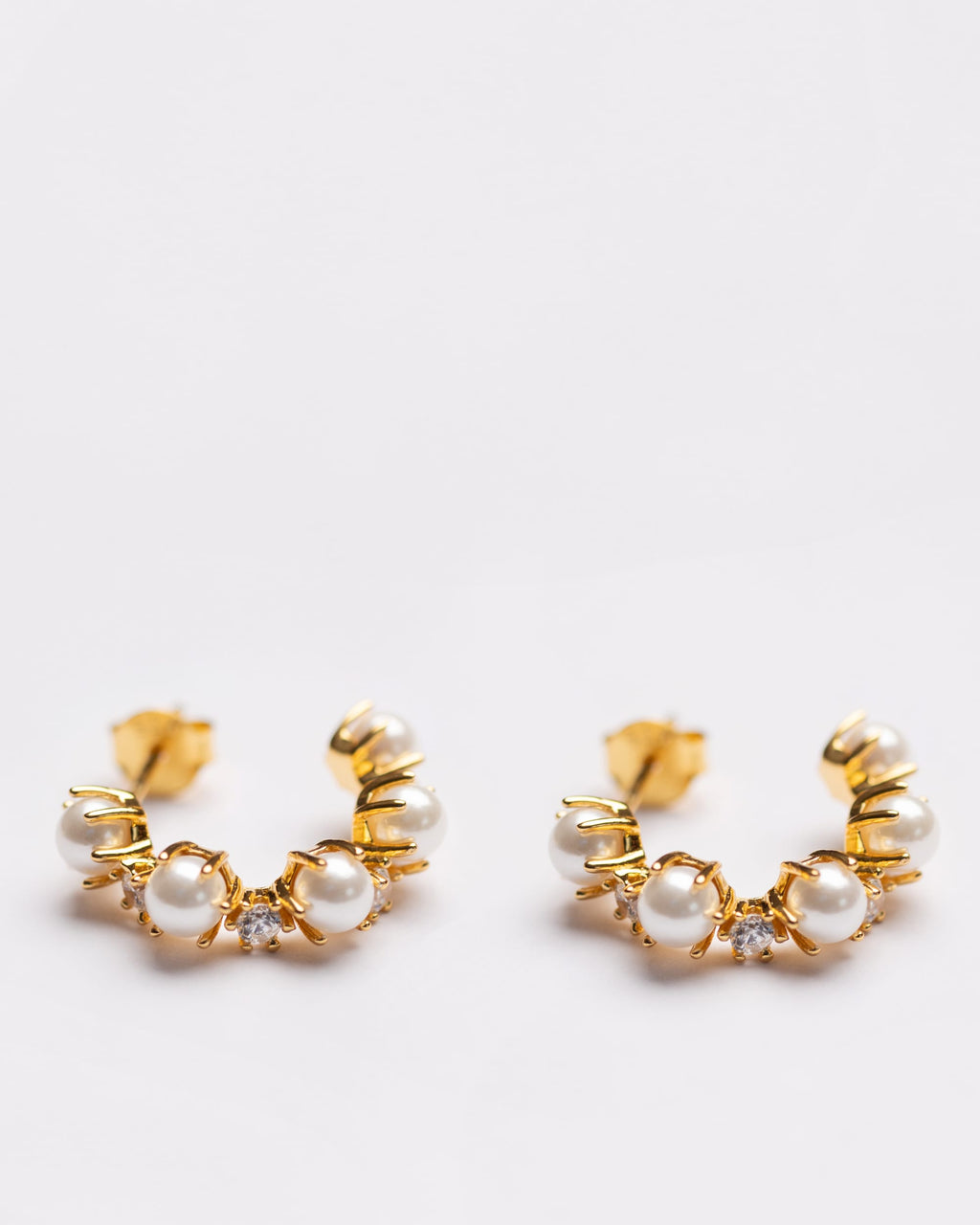 Celeste Pearl Drop Hoops