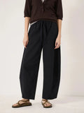 Hush Black Rina Pull On Barrel Leg Trousers