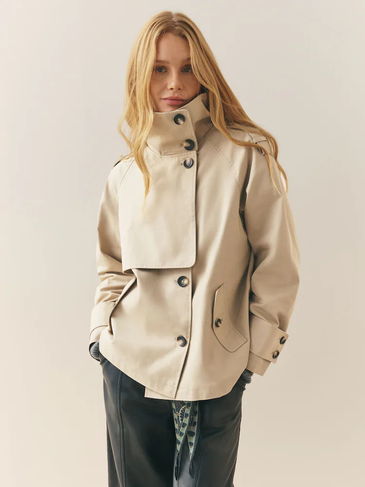 Pure Cotton Mini Trench Jacket