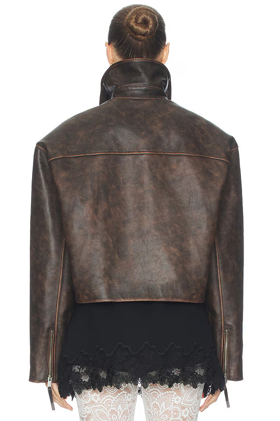The Leather Oversized Moto Jacket