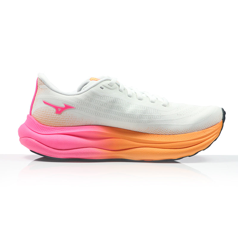 Mizuno Wave Sky 9 Women's Running Shoe - White/Tangerine/Pink Tetra