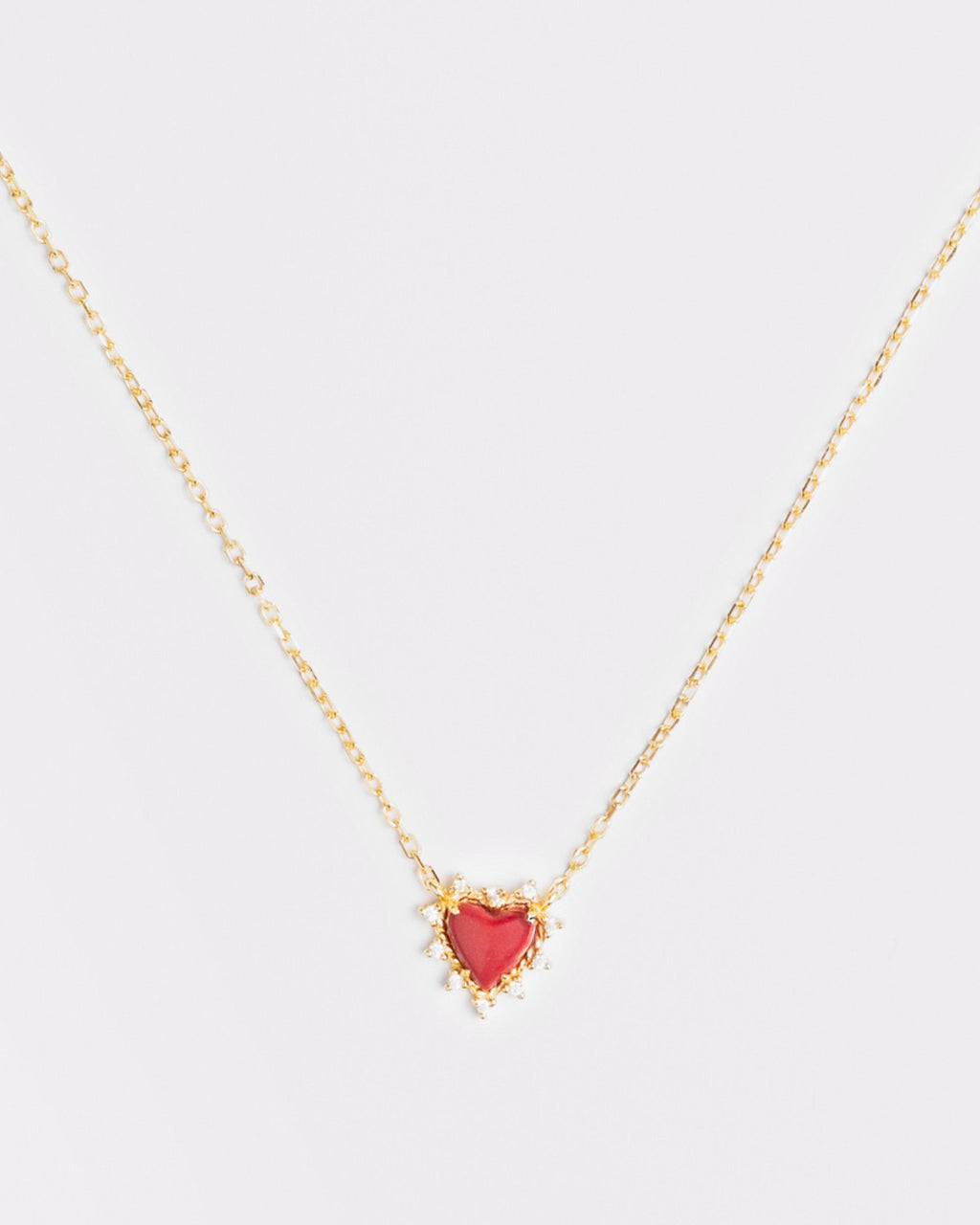 The Onyx Heart Twist Necklace - Red Onyx
