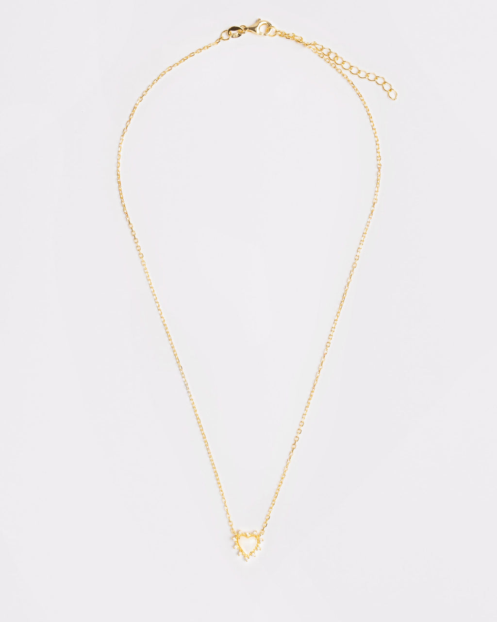The Onyx Heart Twist Necklace - White Onyx