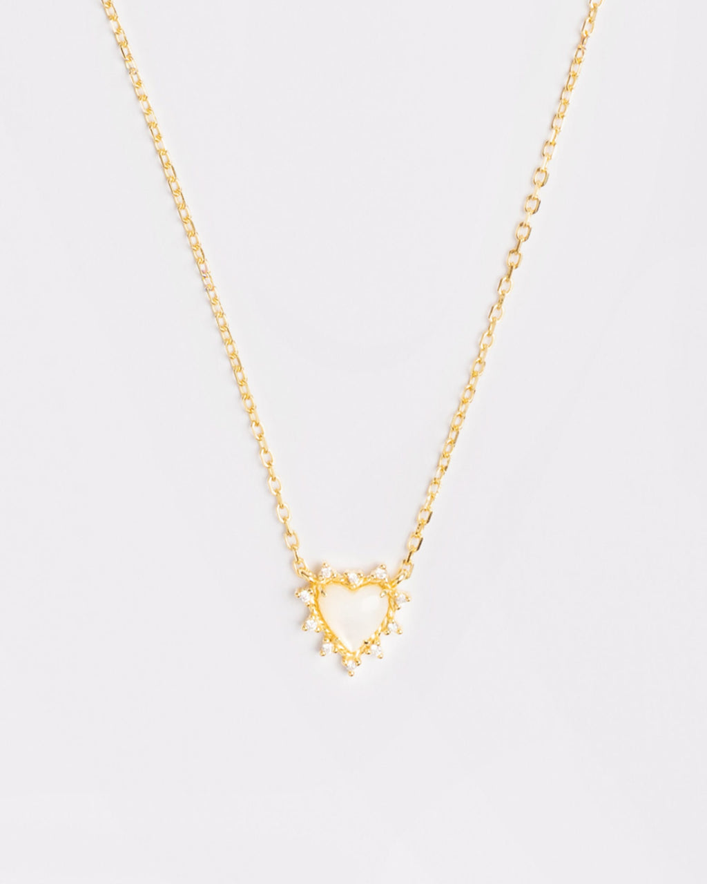 The Onyx Heart Twist Necklace - White Onyx