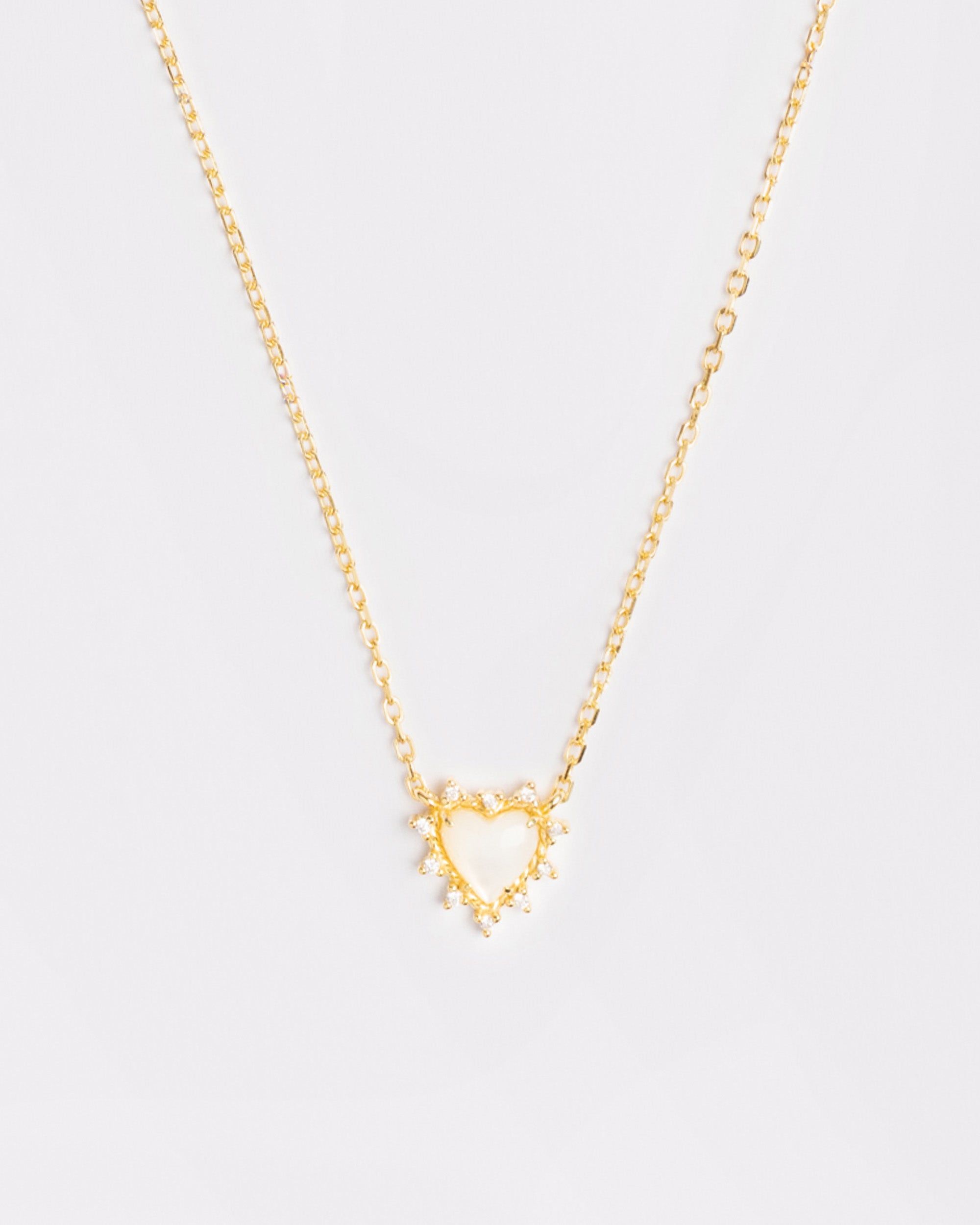 The Onyx Heart Twist Necklace - White Onyx