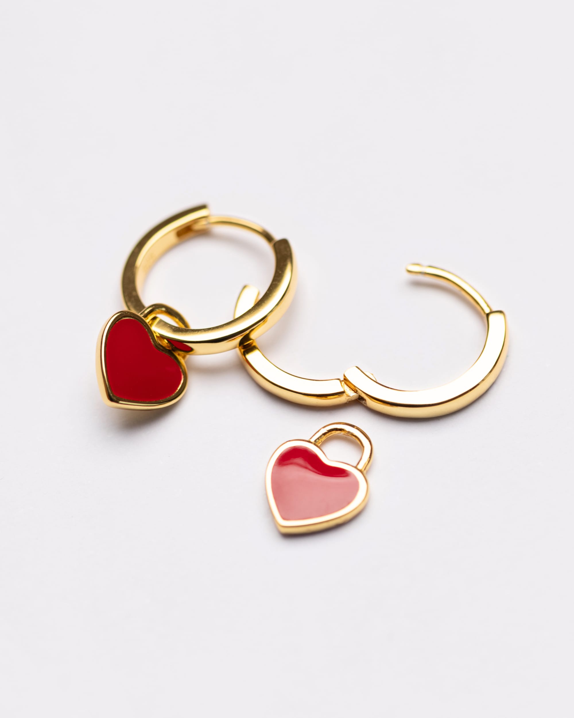 The Sweetheart Huggie - Red Enamel