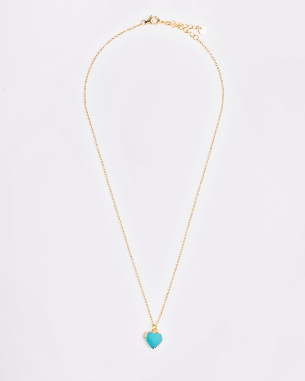The Turquoise Enamel Heart Locket Necklace
