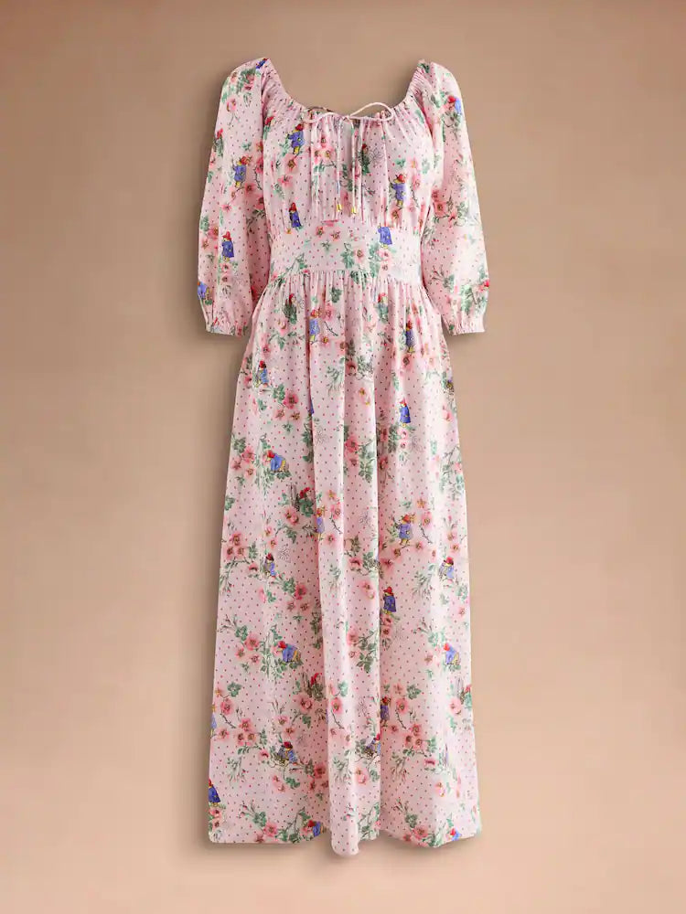 Cath Kidston Pink Paddington Blossom Print Milkmaid Dress