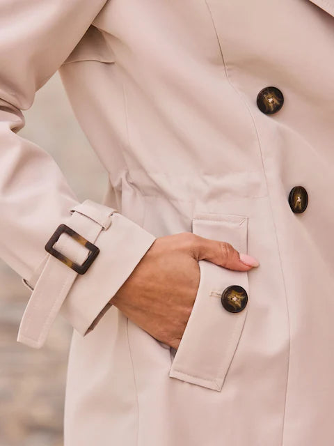 Natural Cinched Waist Trench Coat