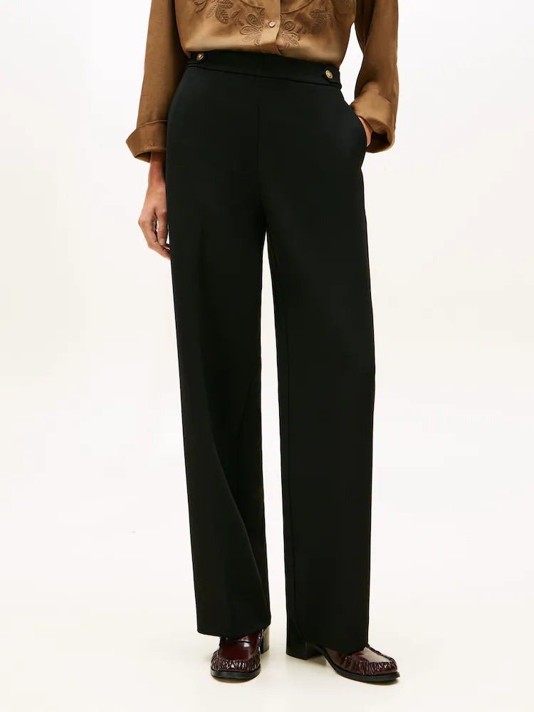Tommy Hilfiger Black Pressed Crease Straight Leg Trousers