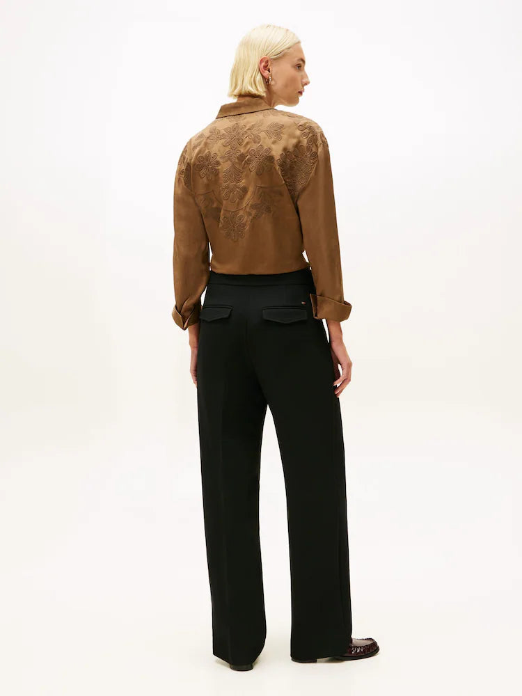 Tommy Hilfiger Black Pressed Crease Straight Leg Trousers
