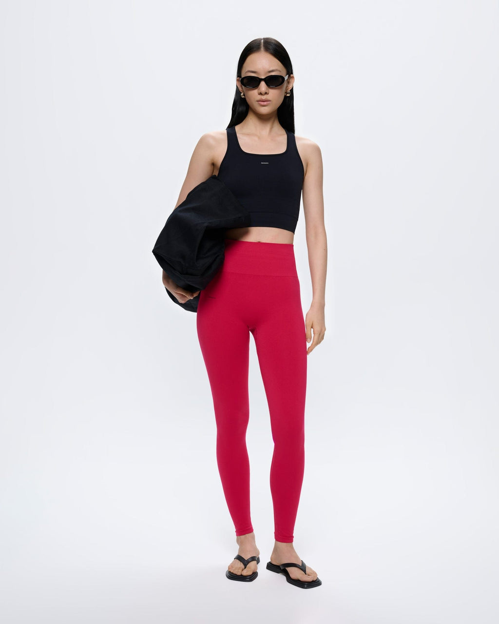 Womens 99% Bio-Based Compressive Leggings—Acai Pink