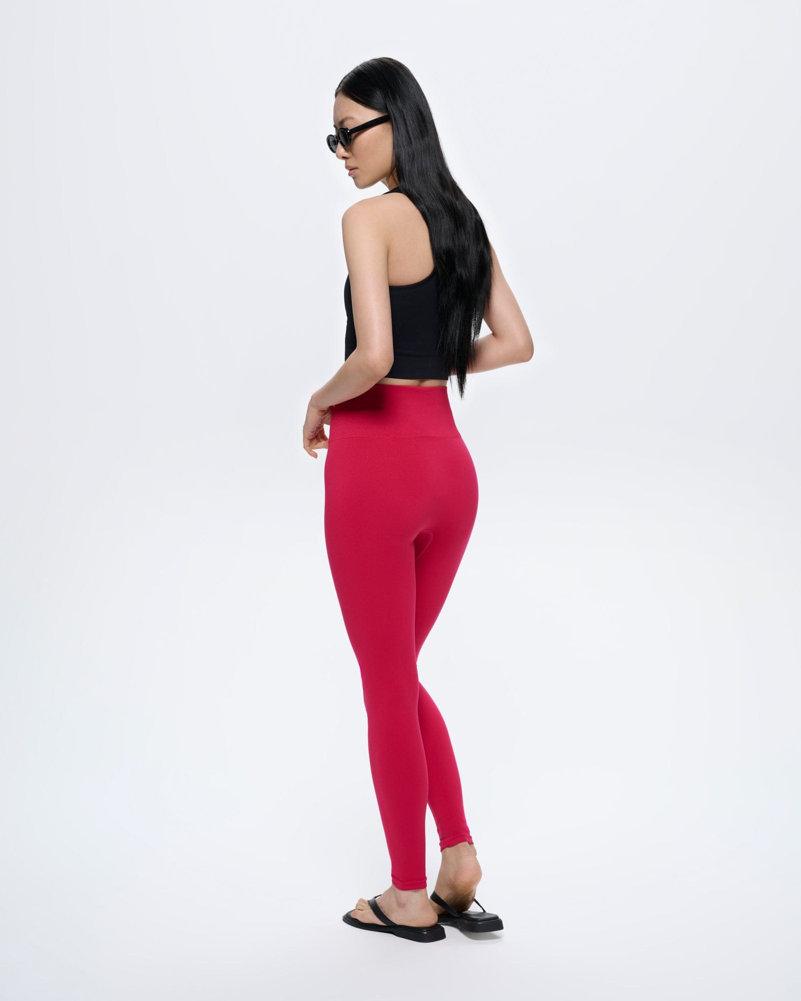 Womens 99% Bio-Based Compressive Leggings—Acai Pink