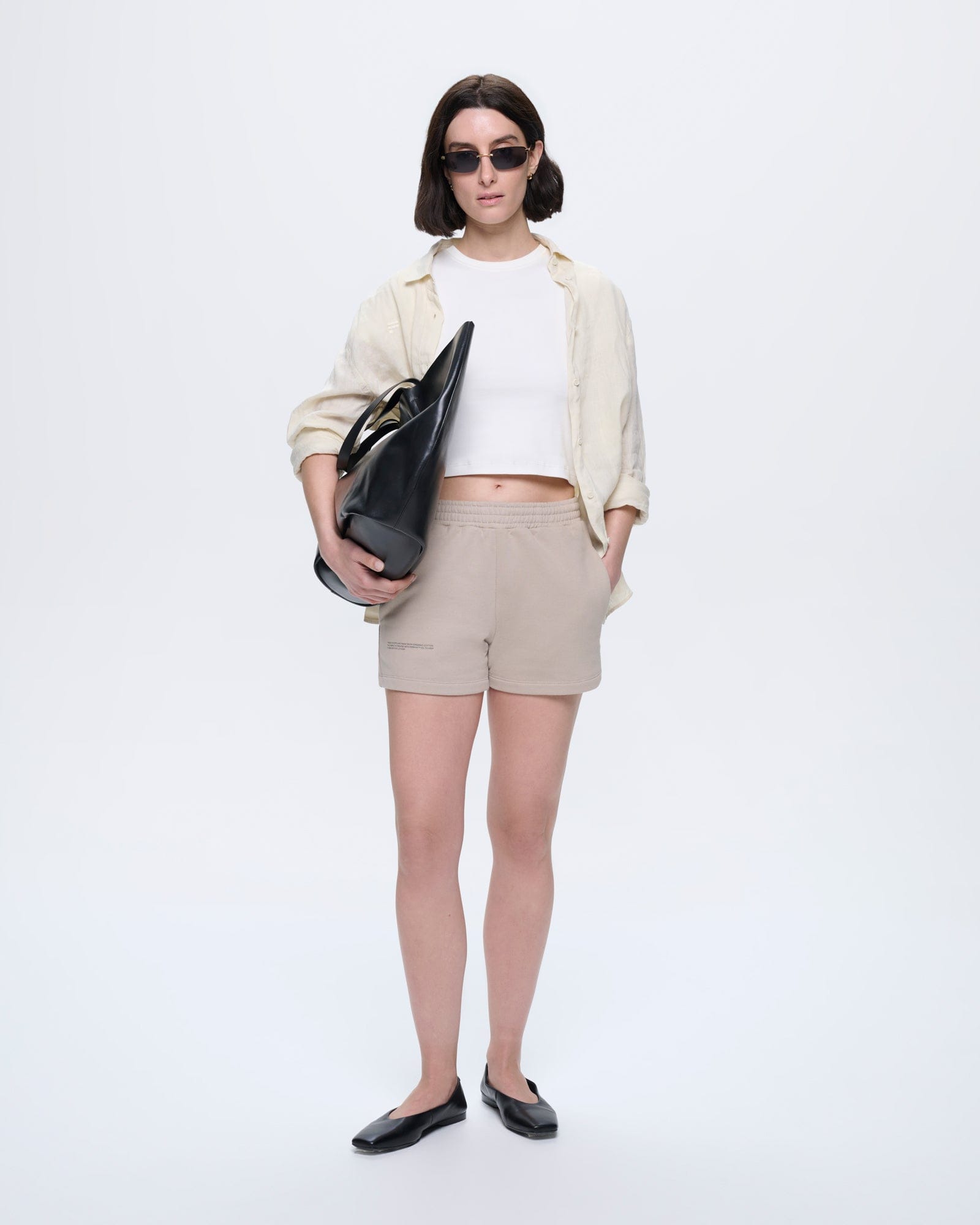 Womens Cropped T-Shirt—Off-White