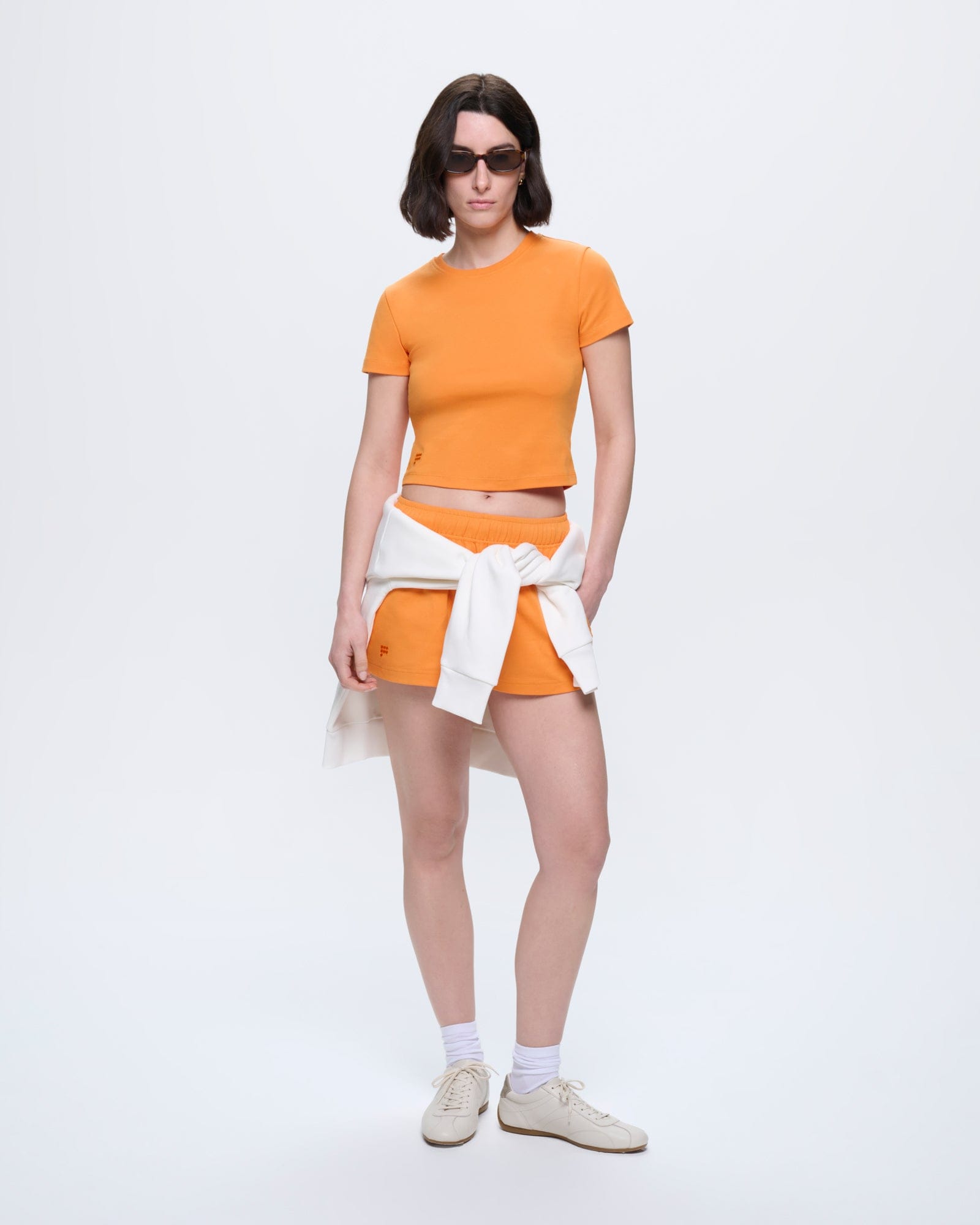 Womens Cropped T-Shirt—Saffron Orange