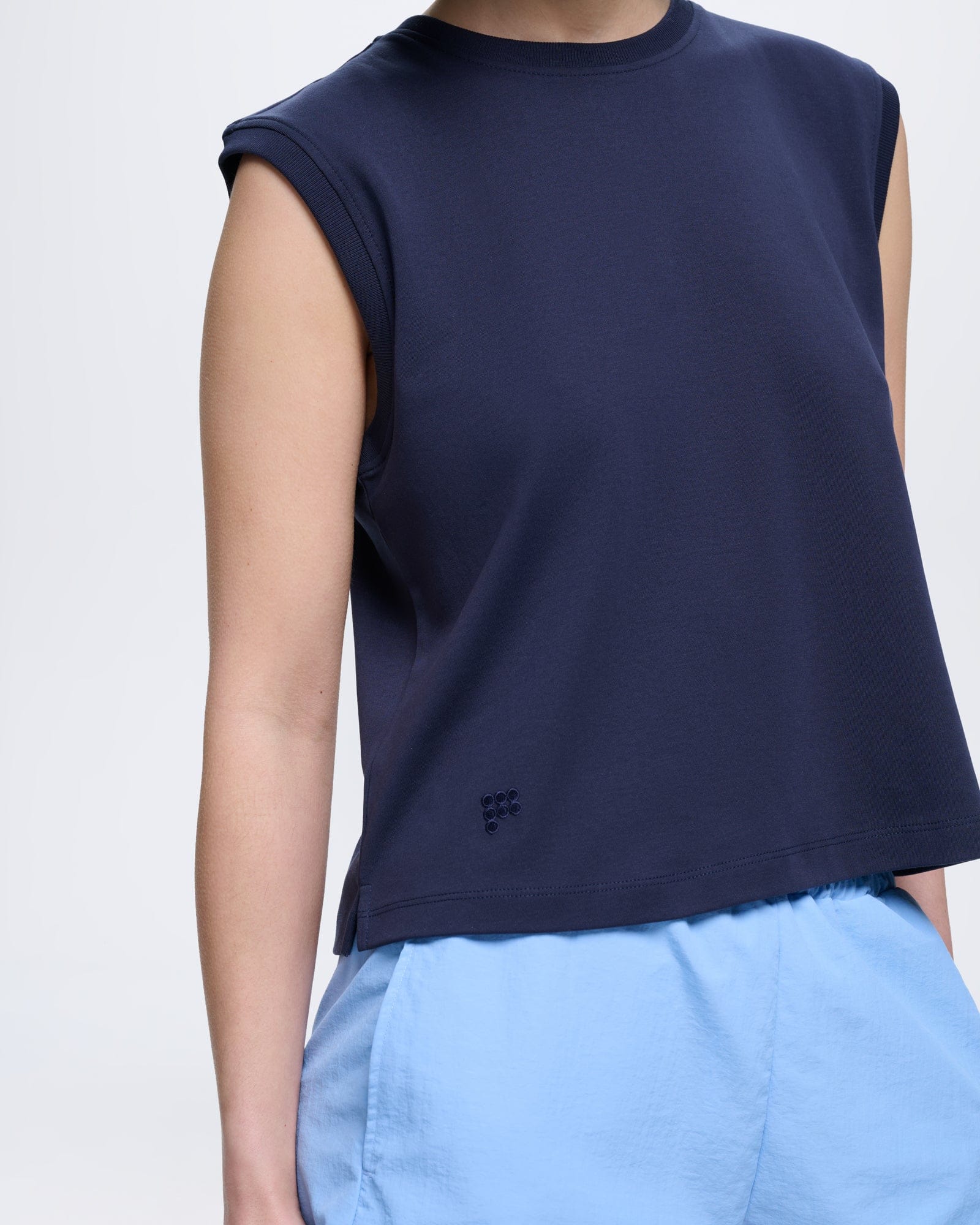 Womens Sleeveless T-Shirt—Midnight Navy