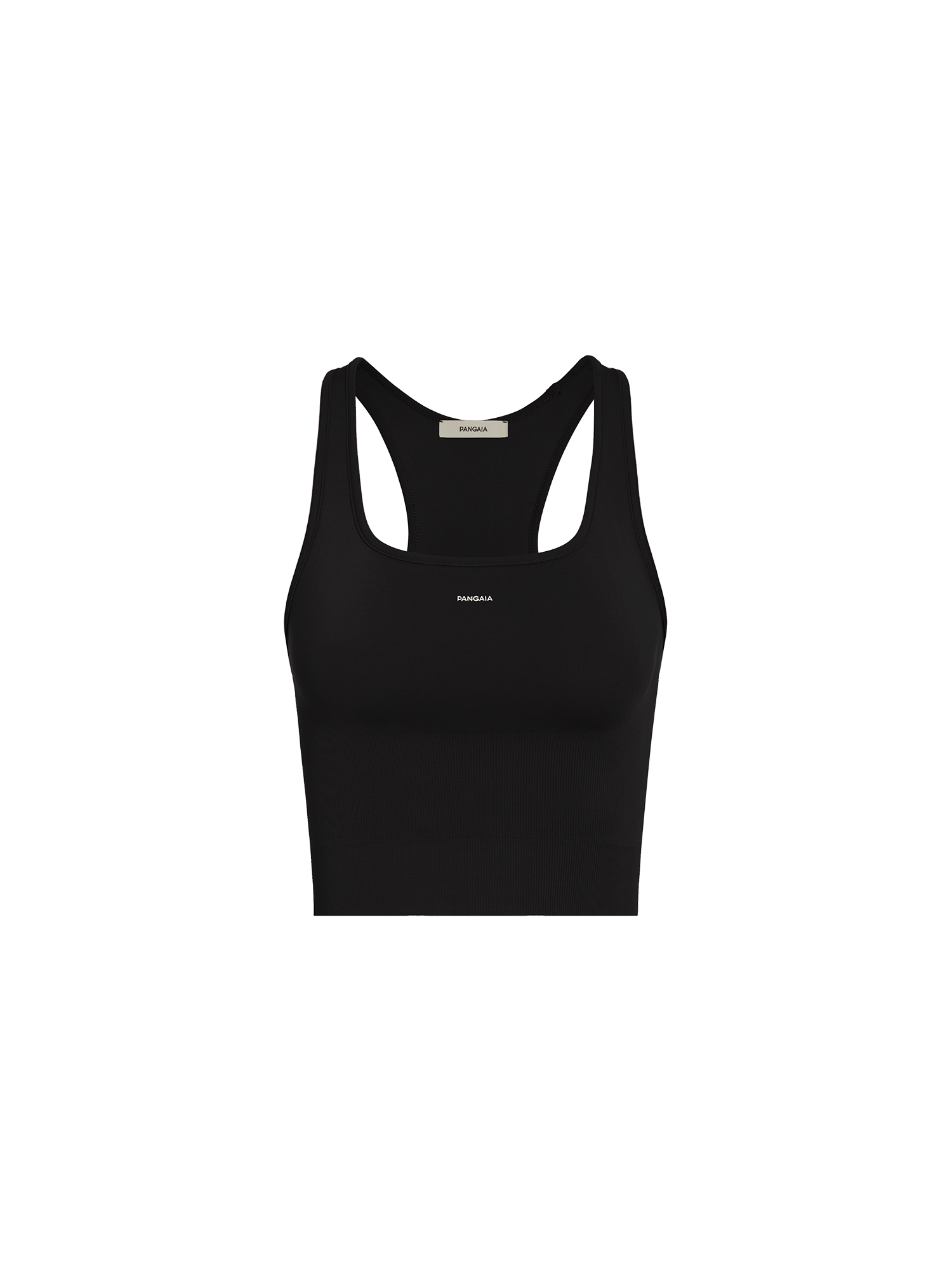 Womens 99% Bio-Based Compressive Ribbed Tank Top—Black