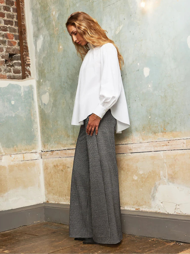 Ro&Zo Grey Tailored Houndstooth Trousers