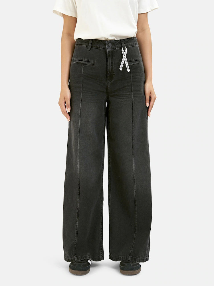 Smith & Soul Black Wide Leg Denim Trousers