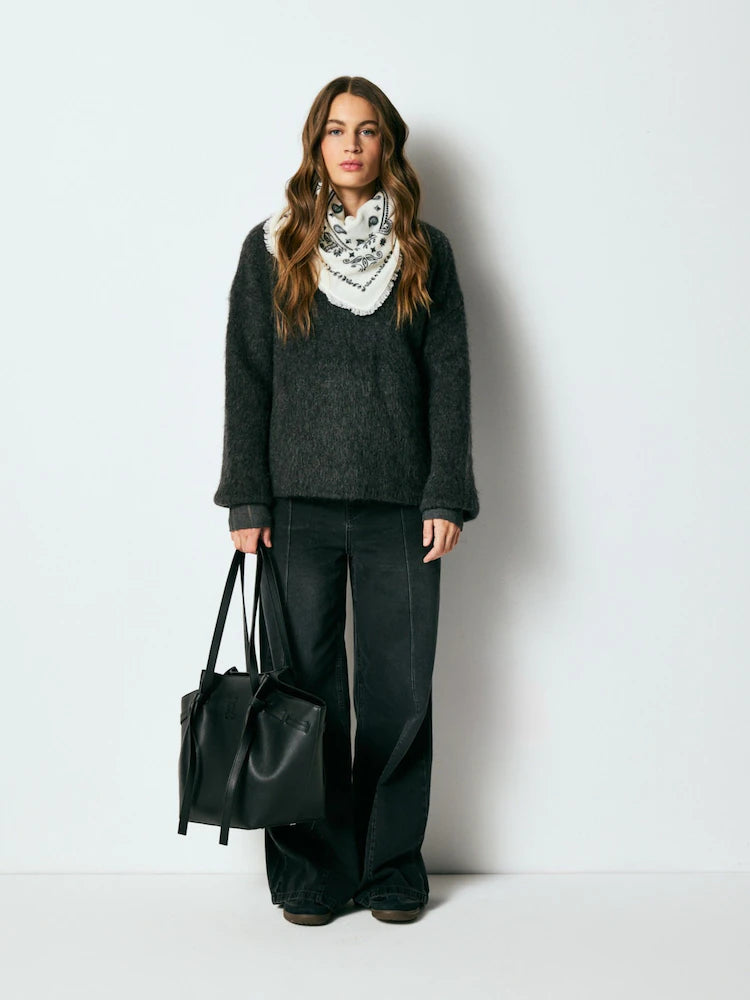 Smith & Soul Black Wide Leg Denim Trousers