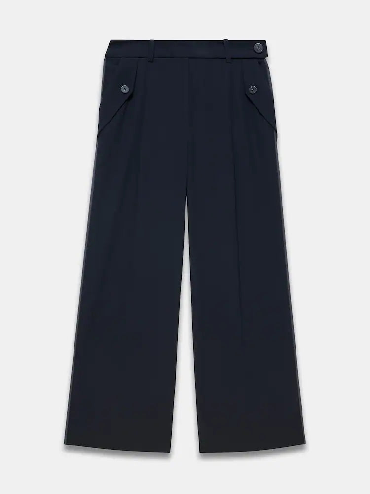Mint Velvet Blue Side Trim Wide Trousers