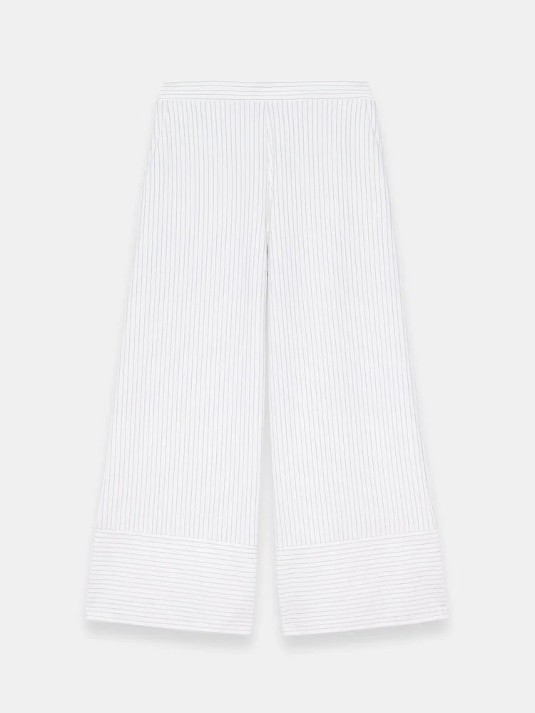 Mint Velvet Natural Pinstripe Wide Trousers