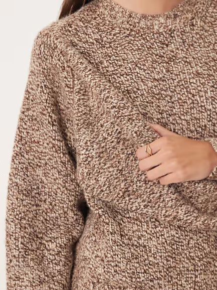 ASOS DESIGN scarf detail relaxed fit multiply jumper in brown