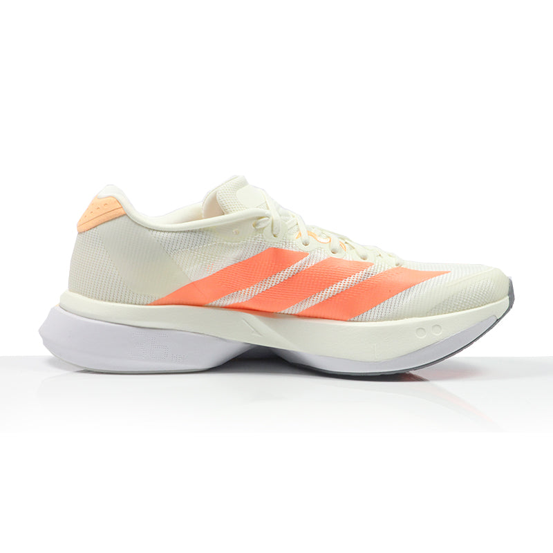 adidas Adizero Boston 13 Women's Running Shoe - Off White/Beam Orange/Acid Orange