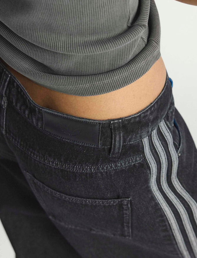adidas Originals Black Denim Firebird Loose Track Pant Trousers