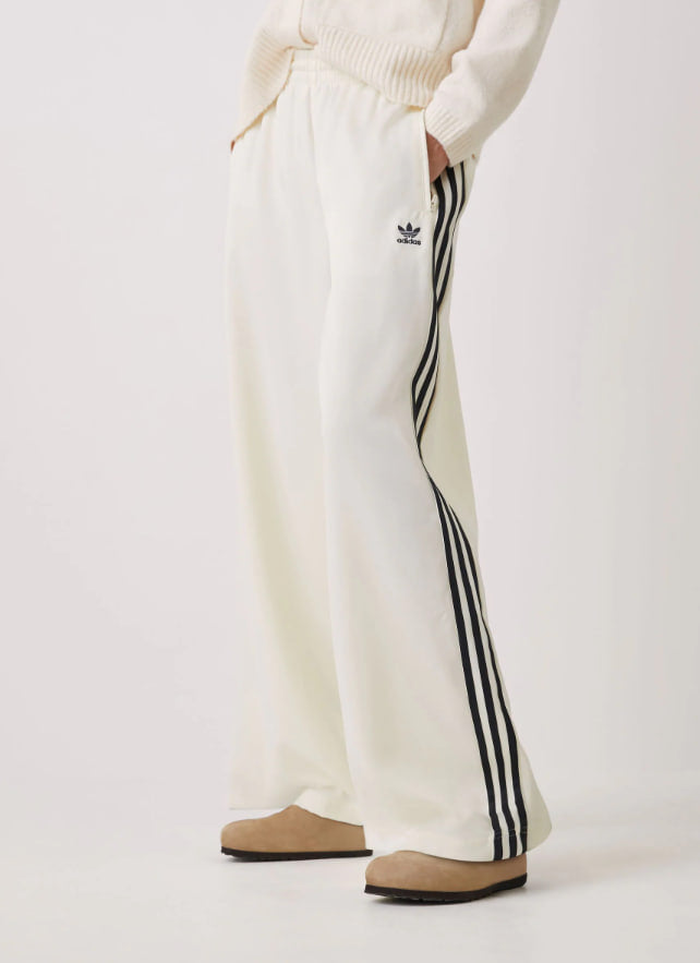 adidas Originals White Adicolor Satin Wide Leg Joggers