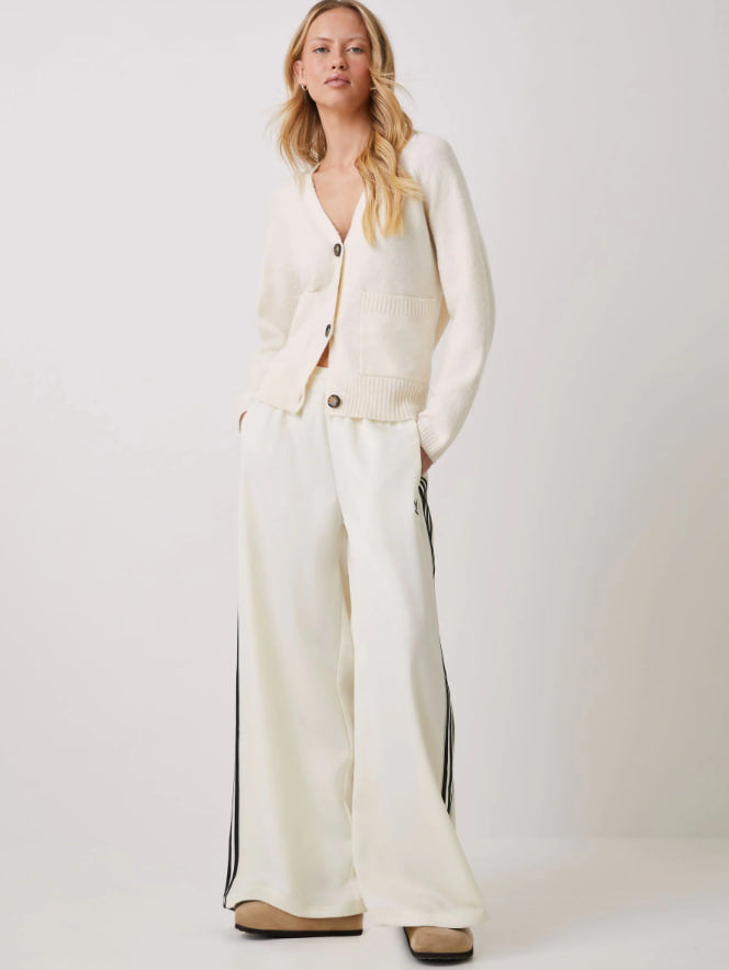 adidas Originals White Adicolor Satin Wide Leg Joggers