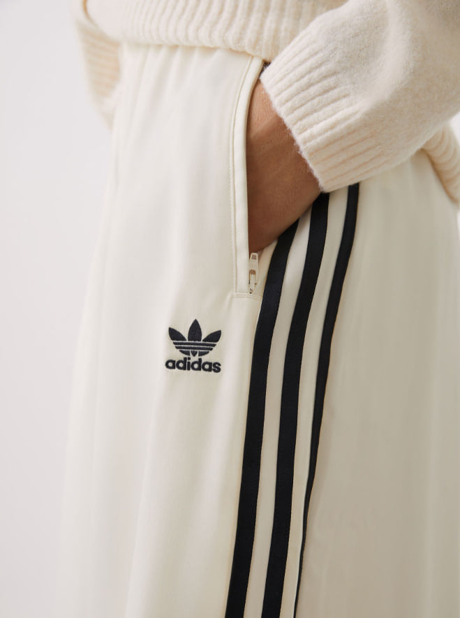 adidas Originals White Adicolor Satin Wide Leg Joggers