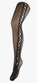 Ann Summers Black Lace Up Back Fishnet Tights